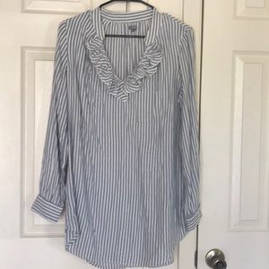 Blue/White Striped Tunic Top